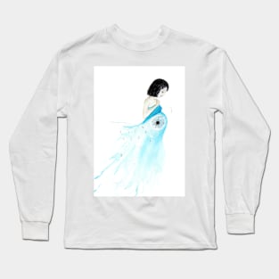 Pregnant Lady Flower Long Sleeve T-Shirt